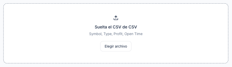 Zona para soltar el CSV o elegir el archivo